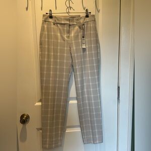 Express Columnist Light Gray Windowpane Pants, Size 2, NEW NWT